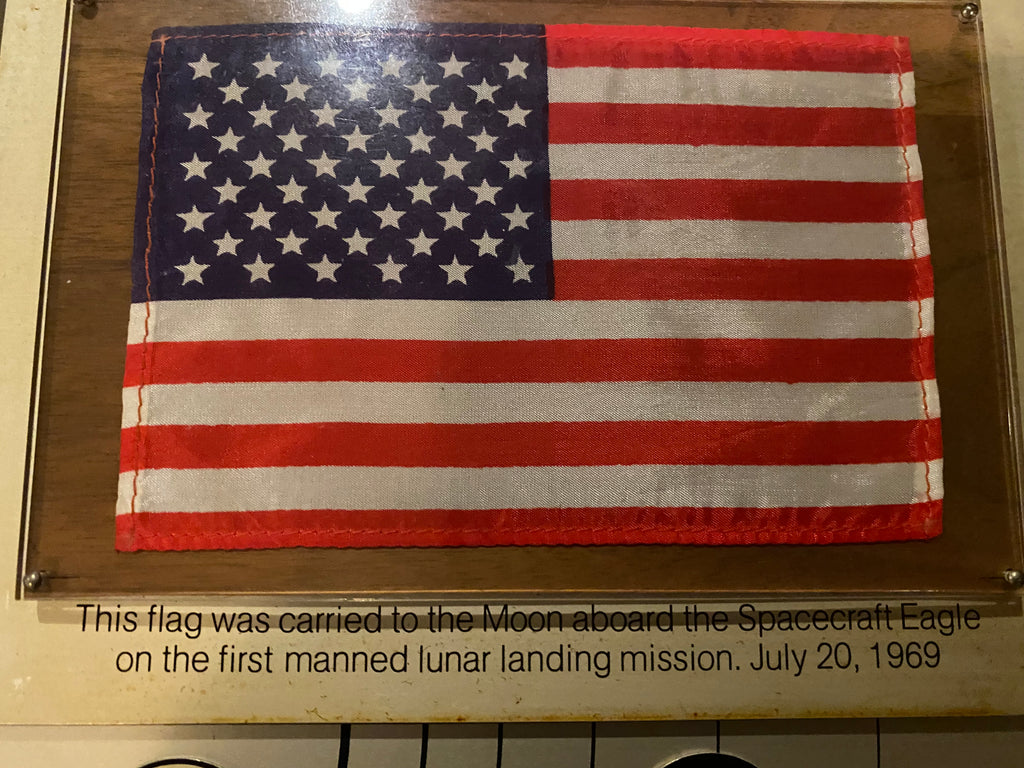 Deke Slayton flown to the surface Apollo 11 flag and flown Apollo/Soyuz State flag